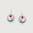 Mother of Pearl Sunny Silver Hoop Earrings,,hi-res view 4
