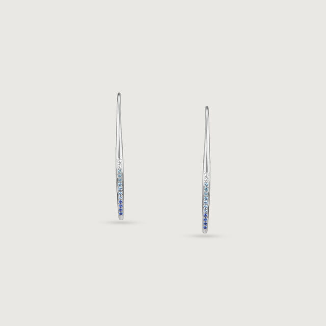Fluid Gleaming Silver Hoop Earrings,,hi-res image number null