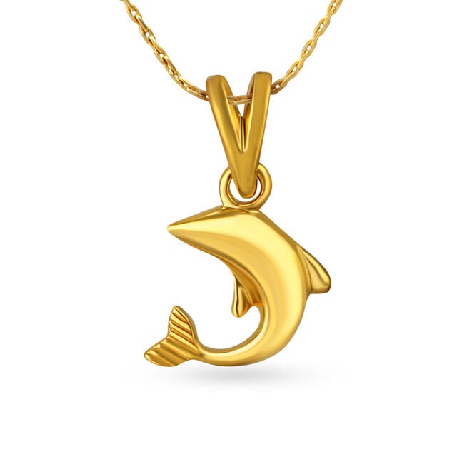 Gold Pendant Dolphin Jewellery Australia Charming Dolphin Gold - Main Image