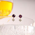 Moonlit Martini 14KT Diamond & Amethyst Drop Earrings,,hi-res view 1