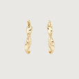 Sculpted Twist Gold Hoop Earrings,,hi-res view 3
