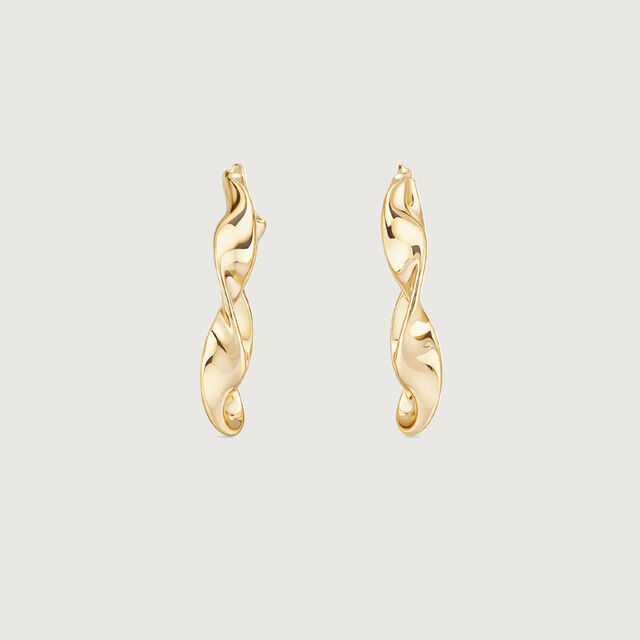Sculpted Twist Gold Hoop Earrings,,hi-res image number null
