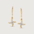 Intersecting Lines Diamond Hoop Earrings,,hi-res view 3