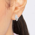 Enchanting Feather Silver Studs Earrings,,hi-res view 2