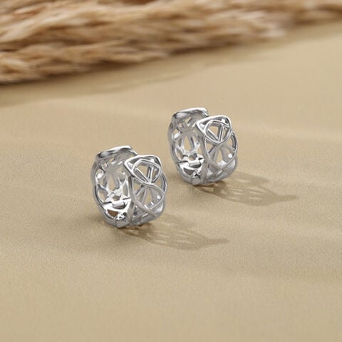 Edgy Maze Silver Earrings