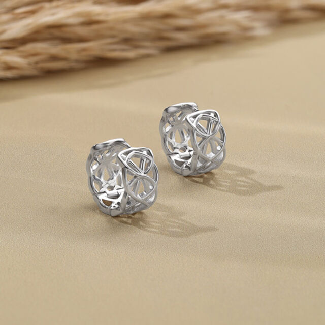 Edgy Maze Silver Earrings,,hi-res image number null