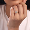 Floral Sparkle Gold & Diamond Finger Ring,,hi-res view 2