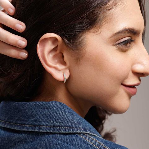 Trendy Spark Diamond Hoop Earrings