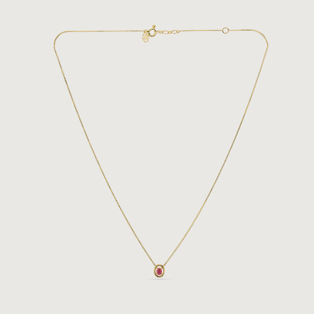 Vibrant Sleek Ruby Gold Necklace,,hi-res image number null