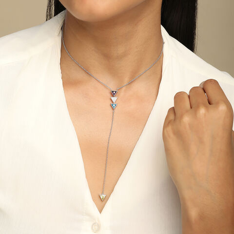 Sleek Pop Silver Necklace