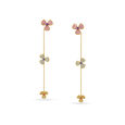 14KT Yellow Gold Earrings Three Petal Bloom,,hi-res view 2