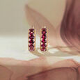Scarlet Shine Garnet & Gold Hoop Earrings,,hi-res view 1