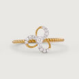 Interconnected Elegance Gold & Diamond Finger Ring,,hi-res view 2