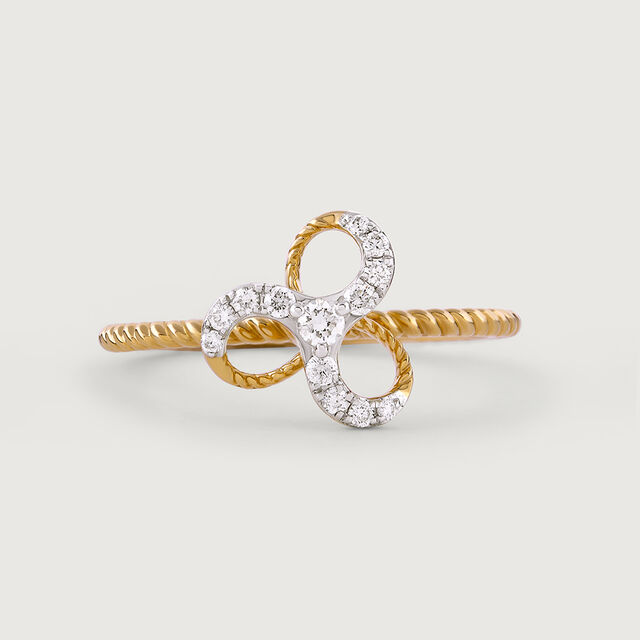 Interconnected Elegance Gold & Diamond Finger Ring,,hi-res image number null