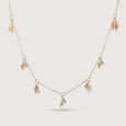 Dainty Floral Gold & Diamond Necklace,,hi-res view 3