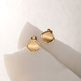 Modern Frame Disc Gold Stud Earrings,,hi-res view 1