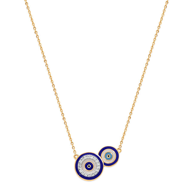 14KT Yellow Gold Divine Protection Diamond Necklace,,hi-res image number null