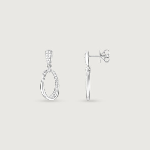Twisted Flow Silver Drop Earrings