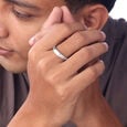 Matte Block Silver Ring,,hi-res view 2