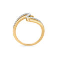 18KT Yellow Gold Curved Diamond Ring,,hi-res view 4