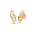 14KT Yellow Gold Gleaming Elegance Diamond Stud Earrings,,hi-res view 3
