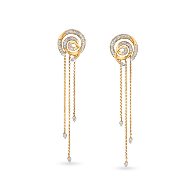 14kt Yellow-White Gold Drop Earrings For The Chic Mia Woman,,hi-res image number null