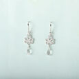 Crystal Glow Silver Hoop Earrings,,hi-res view 1