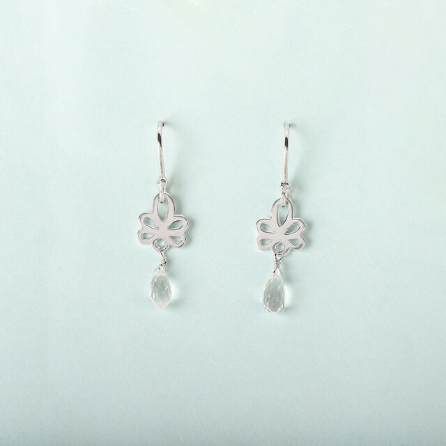 Crystal Glow Silver Hoop Earrings,,hi-res image number null