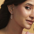 Radiant Flame Diamond Drop Earrings,,hi-res view 2
