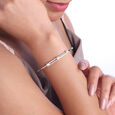 Elegant Pearl Silver Bangle,,hi-res view 2