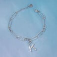 Modern Initial K Silver Charm,,hi-res view 1