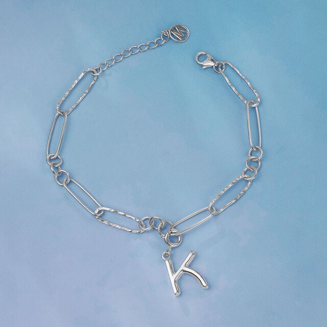 Modern Initial K Silver Charm,,hi-res image number null