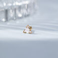 Triple Petal Gold and Diamond Nose Pin,,hi-res view 1