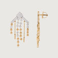 Retro Rhythm Gold & Diamond Drop Earrings,,hi-res view 5