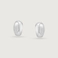 Sculpted Glow Silver Stud Earrings,,hi-res view 3