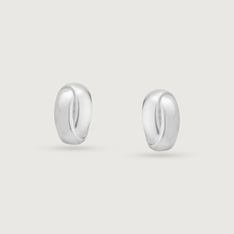 Sculpted Glow Silver Stud Earrings
