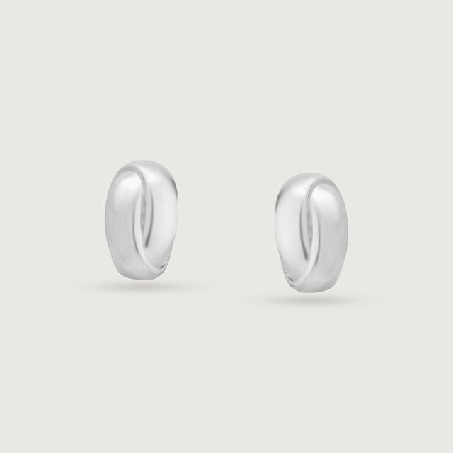 Sculpted Glow Silver Stud Earrings,,hi-res image number null