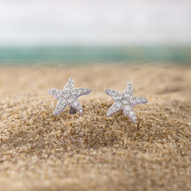 Starry Shine Gold & Diamond Stud Earrings,,hi-res image number null