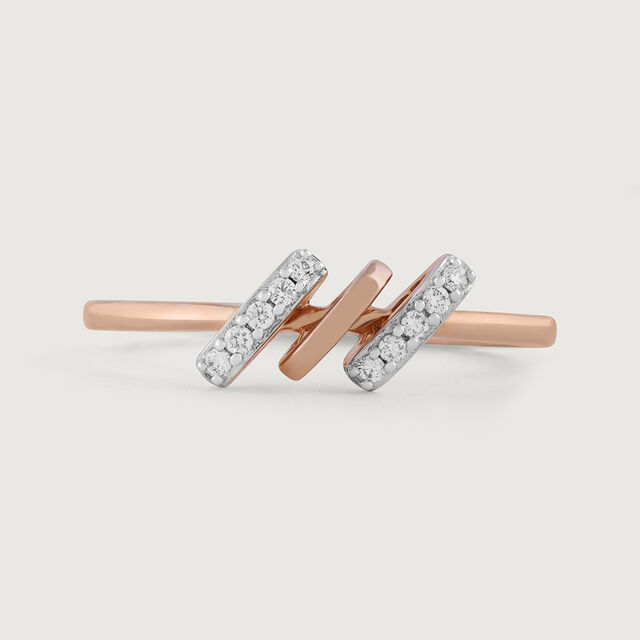 Modern Duo Gold & Diamond Finger Ring,,hi-res image number null