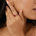 Crimson Clinks  14KT Ruby Finger Ring,,hi-res view 2