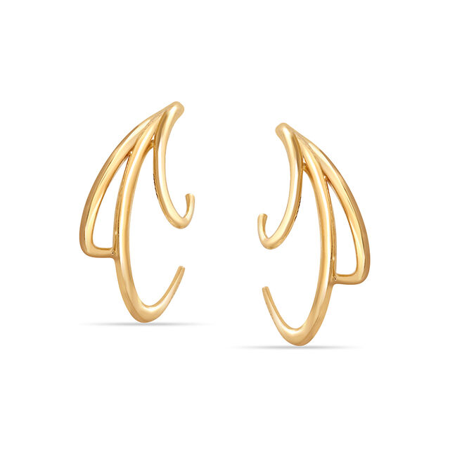 14KT Yellow Gold Summer Breeze Hoop Earrings,,hi-res view 2
