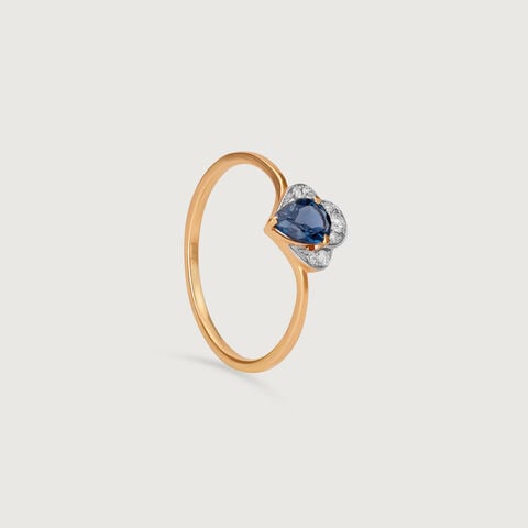 Blue Crown Diamond & Gold Ring