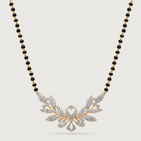 Enchanted Leaves 14 Kt Gold and Diamond Mangalsutra
