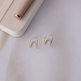 Classic Elegance Gold & Diamond Stud Earrings,,hi-res view 1