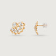 Dazzling Whirls 14 Kt Gold & Diamond Stud Earrings,,hi-res view 4