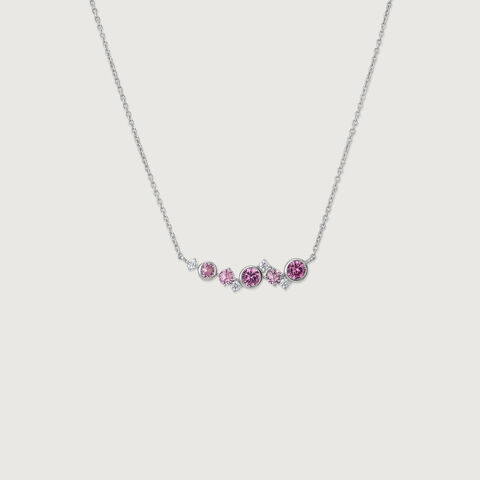 Vivid Playful Pink Silver Necklace