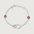 Mother of Pearl Floral Silver Bracelets,,hi-res view 3