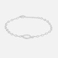 Glimmer Halo Single Silver Anklet,,hi-res view 2
