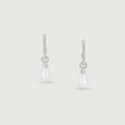 Dainty Drip Silver Hoop Earrings,,hi-res view 5