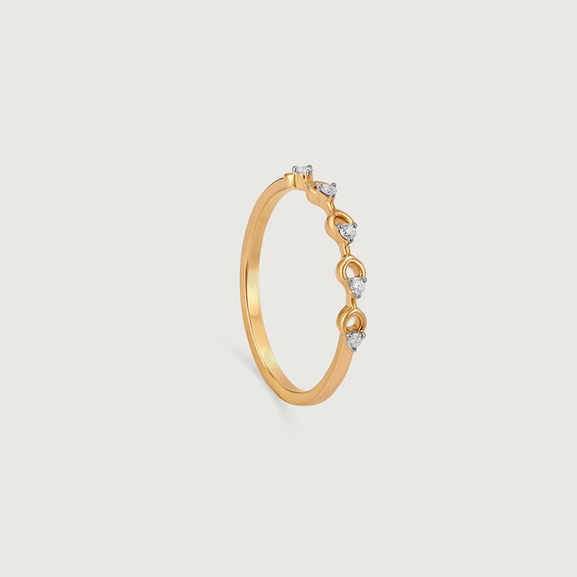 Delicate Loop Gold & Diamond Finger Ring,,hi-res image number null